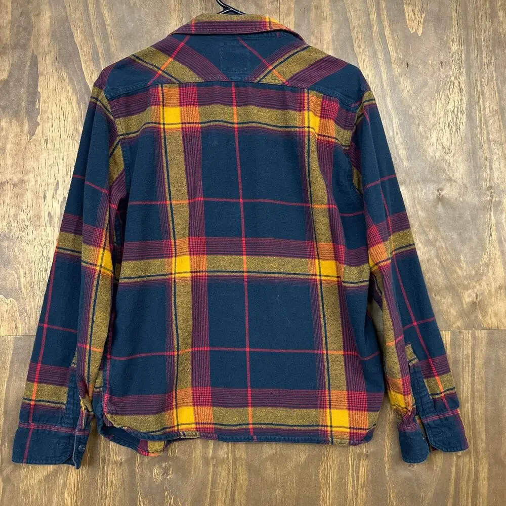 Levis Mens Shirt Multicolor Plaid Flannel Button Down Long Sleeve Cotton Medium